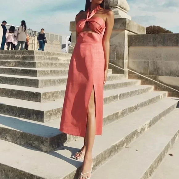 KEEPSAKE Rouge Pink Raquel Halter Cutout Bandeau Dress, S | US 4 | UK 8 | AU 8 - Picture 2 of 13